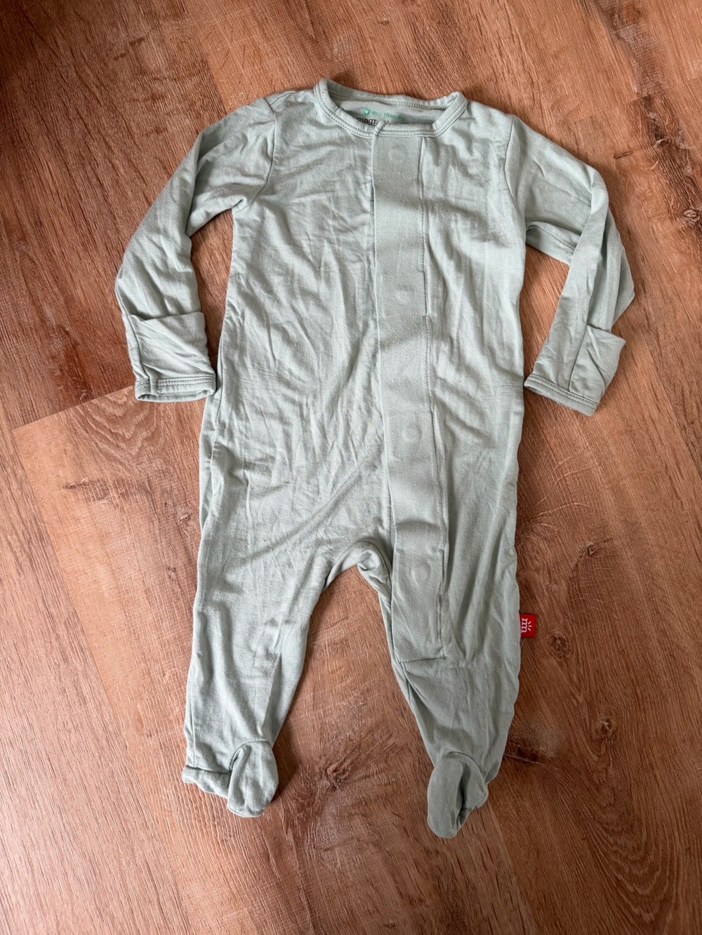 Magnetic Me Sage Green Footed Baby One-Piece